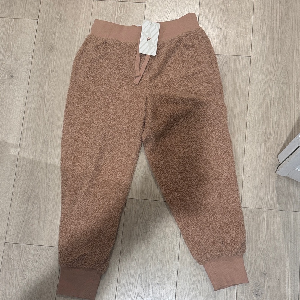 Fabletics Cozy Brown Teddy Joggers
